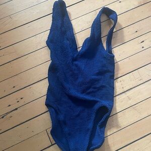 NWOT Hunza G Navy Blue One Piece Swimsuit